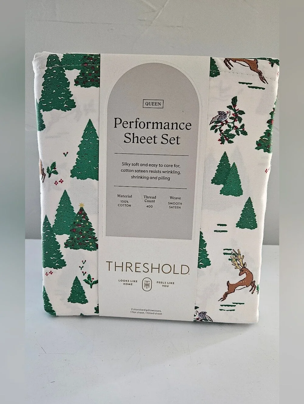Threshold 400 Thread Count Holiday Performance Sheet Set BNWT